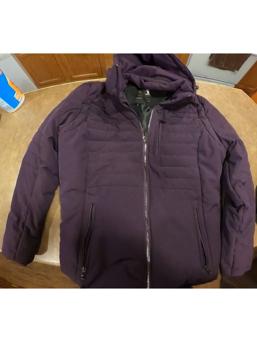 ZeroXposur Black Label Hooded Puffer Jacket L Purple Full Zip Winter Coat